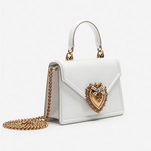 Dolce & Gabbana Devotion White
Leather Top Handle Bag